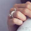 Кольцо «Кошка» из серебра