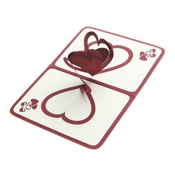 Объемная открытка «Переплетение сердец»