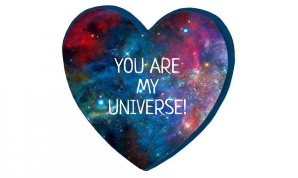 Подушка-сердце 3D «Ты моя вселенная»
