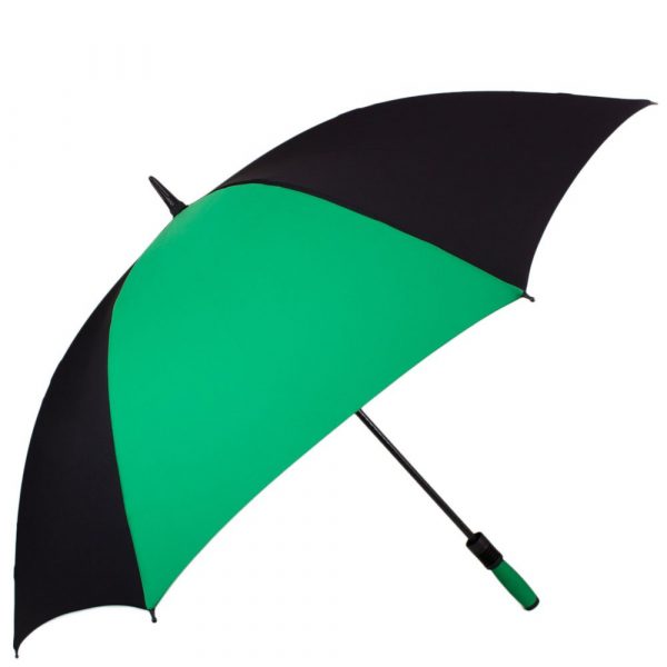Противоштормовой зонт-трость мужской механический с большим куполом FULTON (Black-Green)