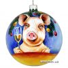 Расписной шар на елку «Радостная Свинка»