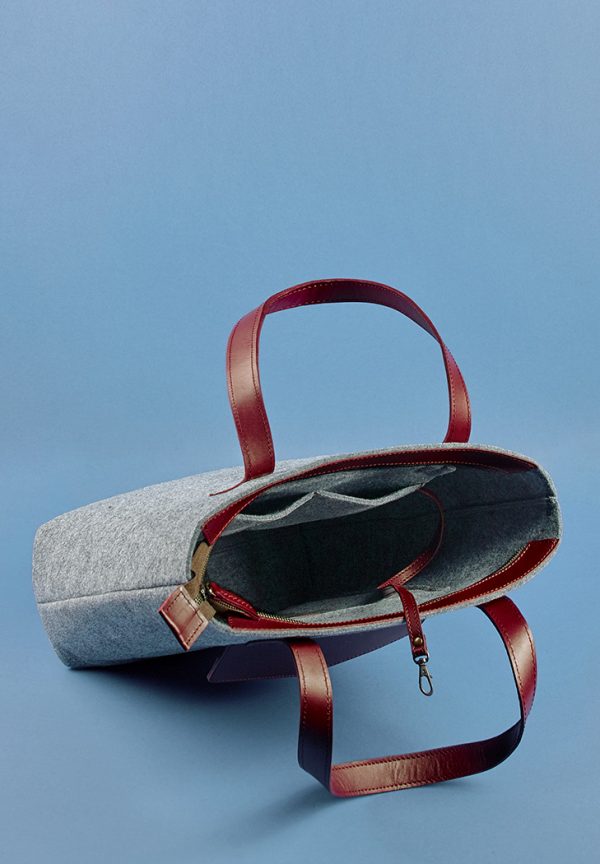 Женская сумка-шоппер «D.D.» BlankNote (фетр + кожа виноград)