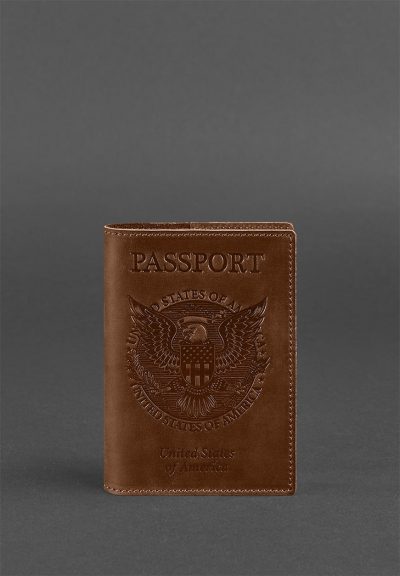 Обложка для паспорта с американским гербом BlankNote (коньяк)