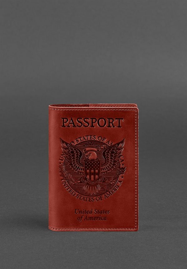 Обложка для паспорта с американским гербом BlankNote (коралл)