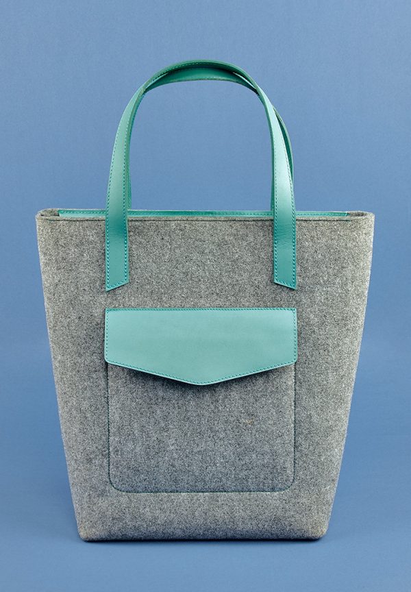 Женская сумка-шоппер «D.D.» BlankNote (фетр + кожа тиффани)