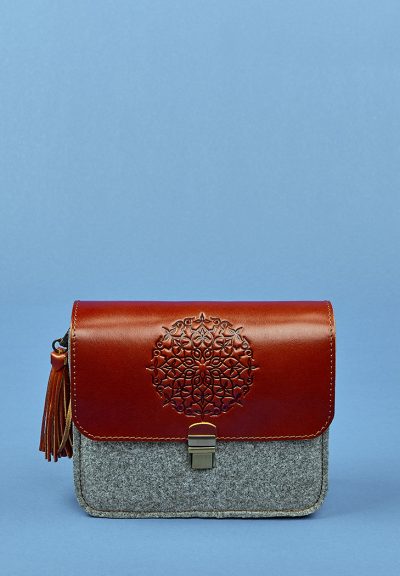 Бохо-сумка «Лилу» BlankNote (фетр+кожа коньяк)