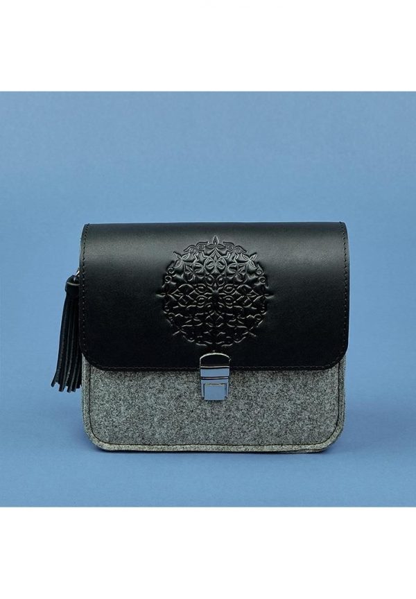 Бохо-сумка «Лилу» BlankNote (фетр+кожа графит)