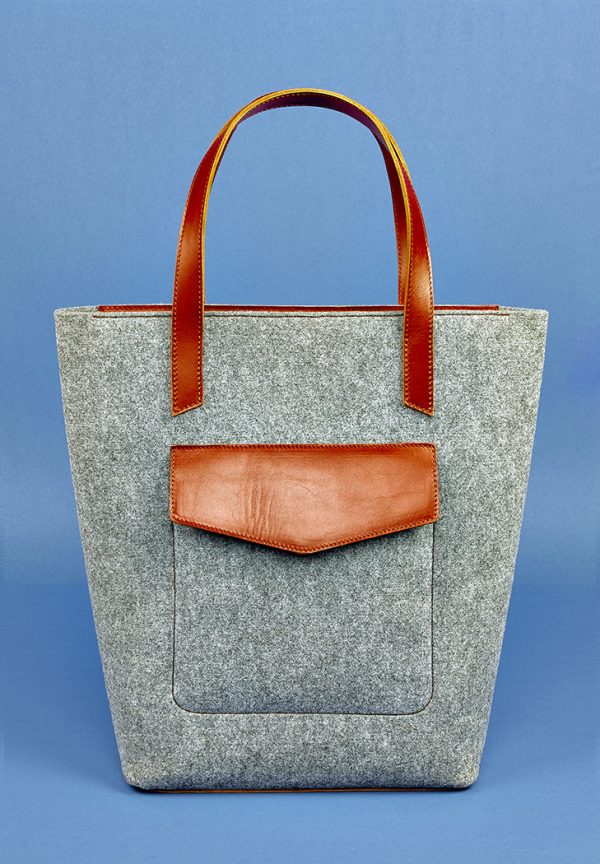 Женская сумка-шоппер «D.D.» BlankNote (фетр + кожа коньяк)