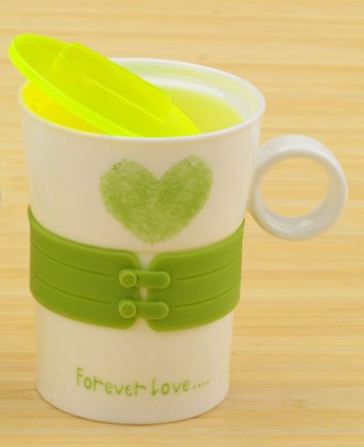 Чашка с сердечком Forever Love (зеленая)