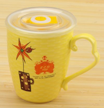 Чашка заварочная «Цветок с таймером» (желтая)