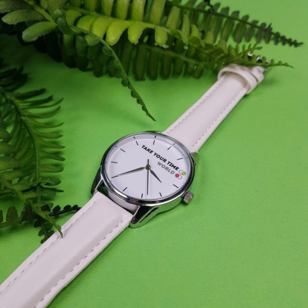 Часы наручные ZIZ «Выключи мир» кокосово - белый, серебро
