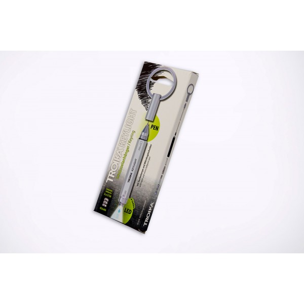 Фонарь-брелок с шариковой ручкой Keylight, металл, серебристый