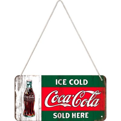 Табличка навесная со шнурком «Coca-Cola - Ice Cold Sold Here» Nostalgic Art (28002)