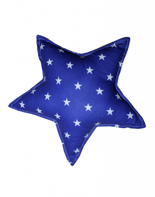 Подушка Хатка «Звезда» синяя с белым