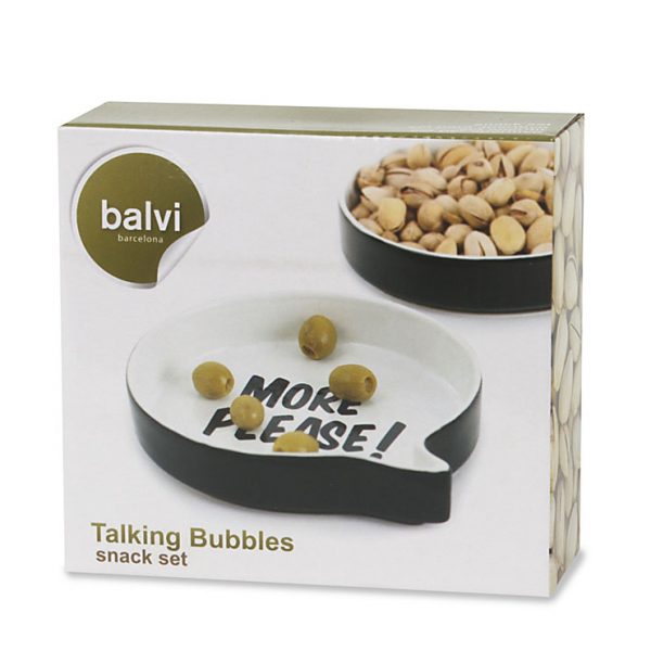 Набор из двух керамических блюд для снеков и закусок Balvi Talking Bubbles