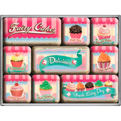 Набор из 9 магнитов «Fairy Cakes - Delicious» Nostalgic Art (83055)