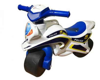 Беговел-мотоцикл Doloni Toys «Полиция» музыкальный (белый/синий)