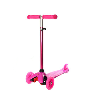 Детский самокат iTrike «Scooter» со светящимися колесами (розовый)