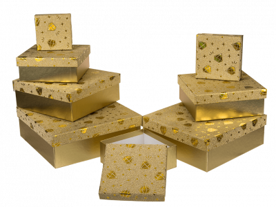 Коробка подарочная золото «Бриллиант», 22,5 см
