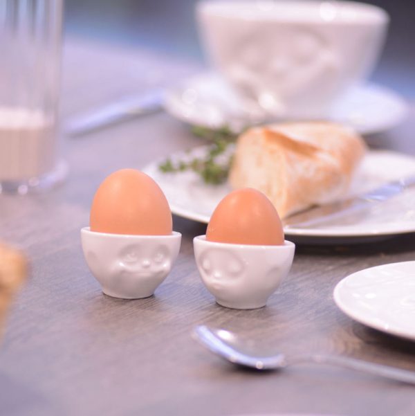 Набор из двух фарфоровых подставок для яиц Tassen Счастливая улыбка и Хмм