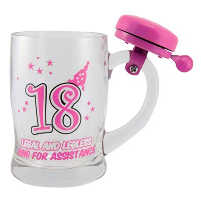 Кружка для пива «18» розовая