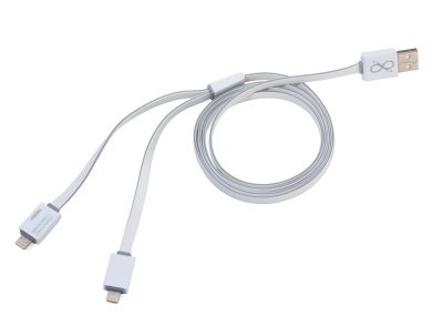 Зарядный кабель Apple lighting для двух устройств, белый