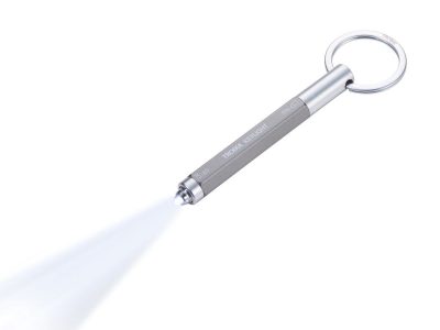 Фонарь-брелок с шариковой ручкой Keylight, металл, серый