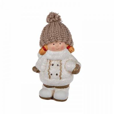 Новогодние статуэтки "Девочка в шапке с косичками", 10 х 15 см