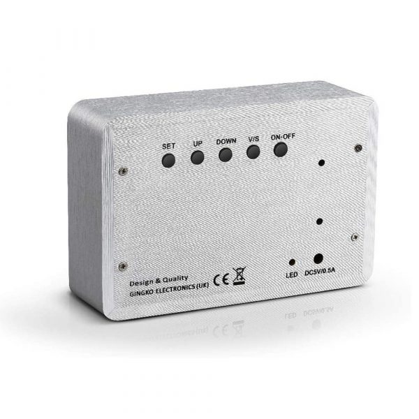 Смарт-будильник с термометром "BRICK", белый алюминий