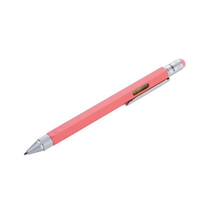 Шариковая многозадачная ручка Troika Construction со стилусом; линейкой; отверткой и уровнем