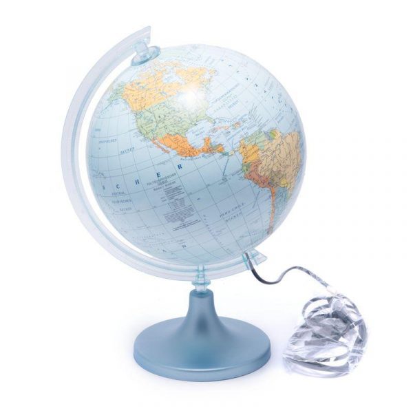 Глобус 250 политико-физический с подсветкой (немецкий)