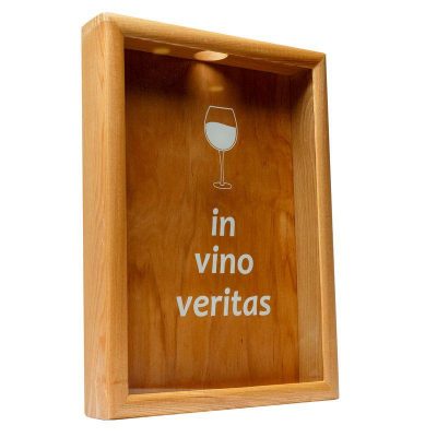 Копилка для винных пробок BST «In vino veritas» большая, ясень