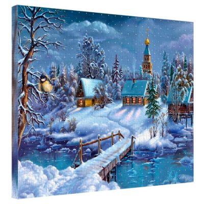 Картина на ткани, 40х50 см «Зимний пейзаж»