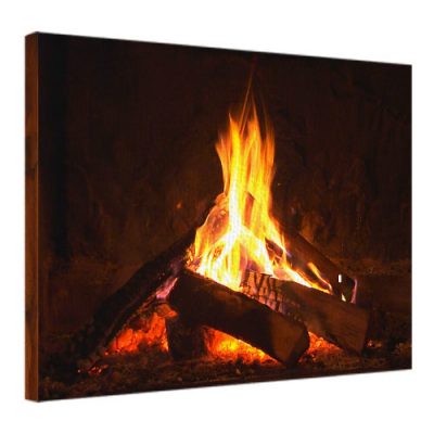 Картина на ткани, 45х65 см «Костер в камине»