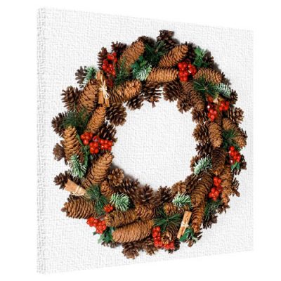 Картина на ткани, 50х50 см «Новогодний венок»