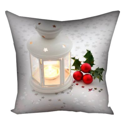 Подушка с принтом 40х40 см «Новогодний светильник»