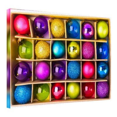 Картина на ткани, 45х65 см «Разноцветные шары на ёлку»