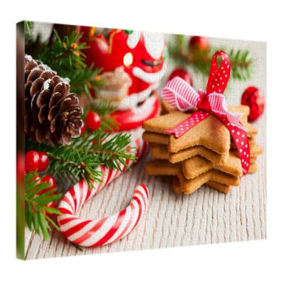 Картина на ткани, 45х65 см « Новогодние печеньки»