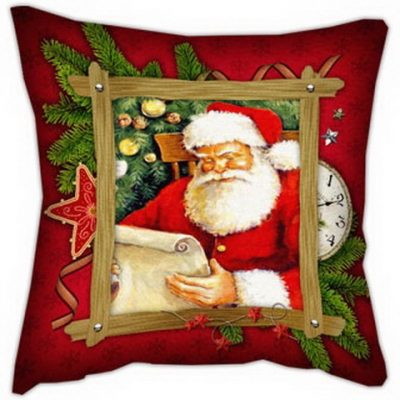 Подушка с принтом 40х40 см «Санта читает письмо»