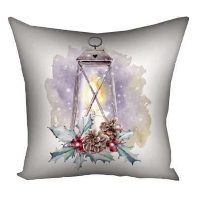 Подушка с принтом 40х40 см «Новогодний фонарь»