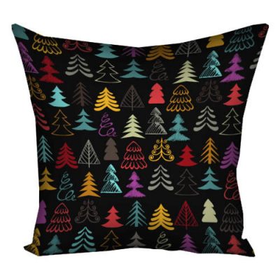 Подушка с принтом 40х40 см «Такие разные елочки»