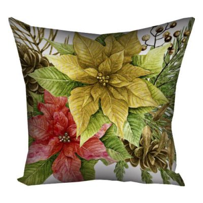 Подушка с принтом 40х40 см « Різдвяна квітка»