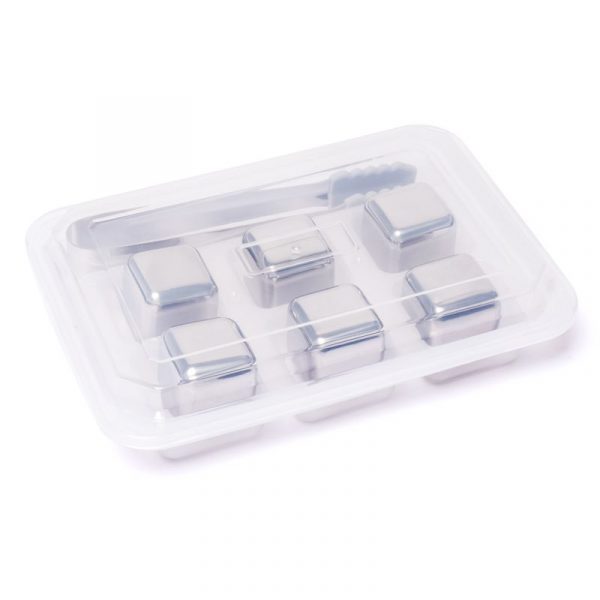 Камни кубики для виски металлические 6 шт с пинцетом Decanto Камни кубики для виски металлические 6 шт с пинцетом Decanto