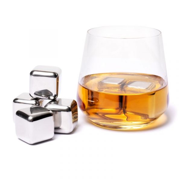 Камни кубики для виски металлические 6 шт с пинцетом Decanto Камни кубики для виски металлические 6 шт с пинцетом Decanto