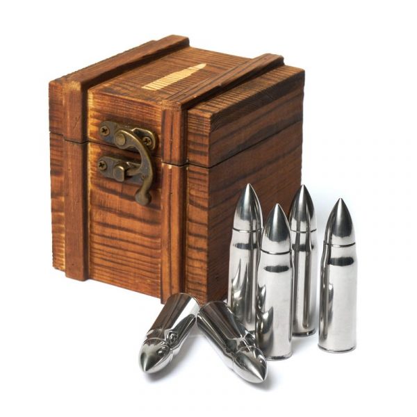 Набор подарочный 6 пуль для охлаждения виски в деревянной коробке Decanto