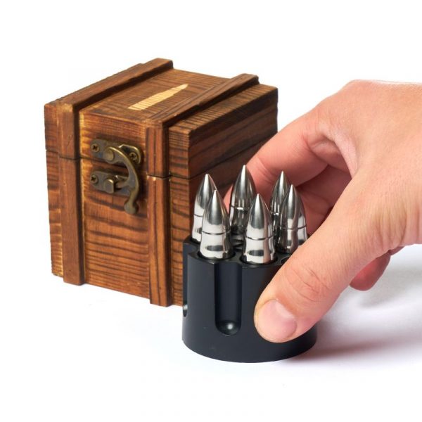 Набор подарочный 6 пуль для охлаждения виски в деревянной коробке Decanto