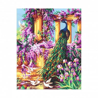 Алмазная мозаика «Павлин в саду» Strateg 40х50 см