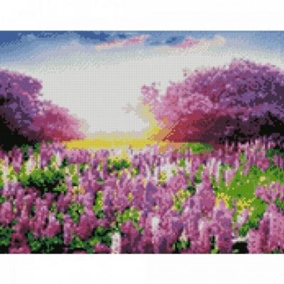 Алмазная мозаика «Поле фиолетовых цветов» Strateg 40х50 см