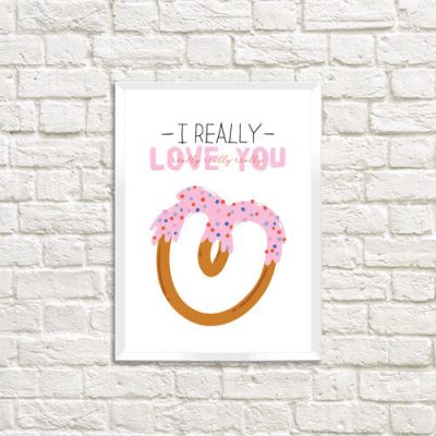 Постер в рамке A3"I really love you"