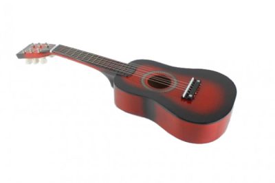 Игрушечная гитара с медиатором  деревянная (Красная)